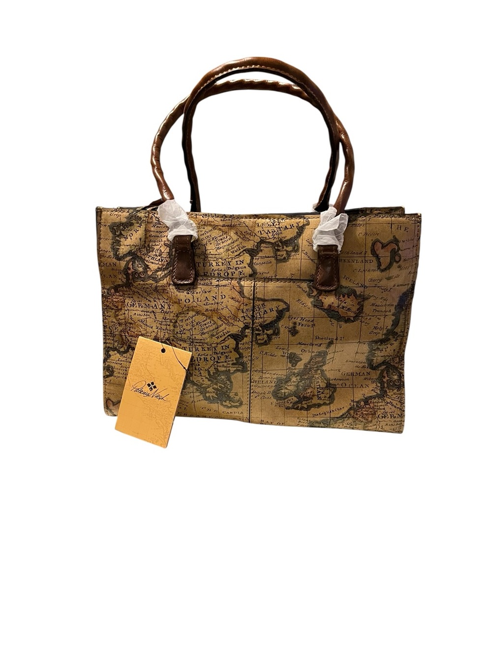 Patricia Nash Primrose European Map Print Tote Bag